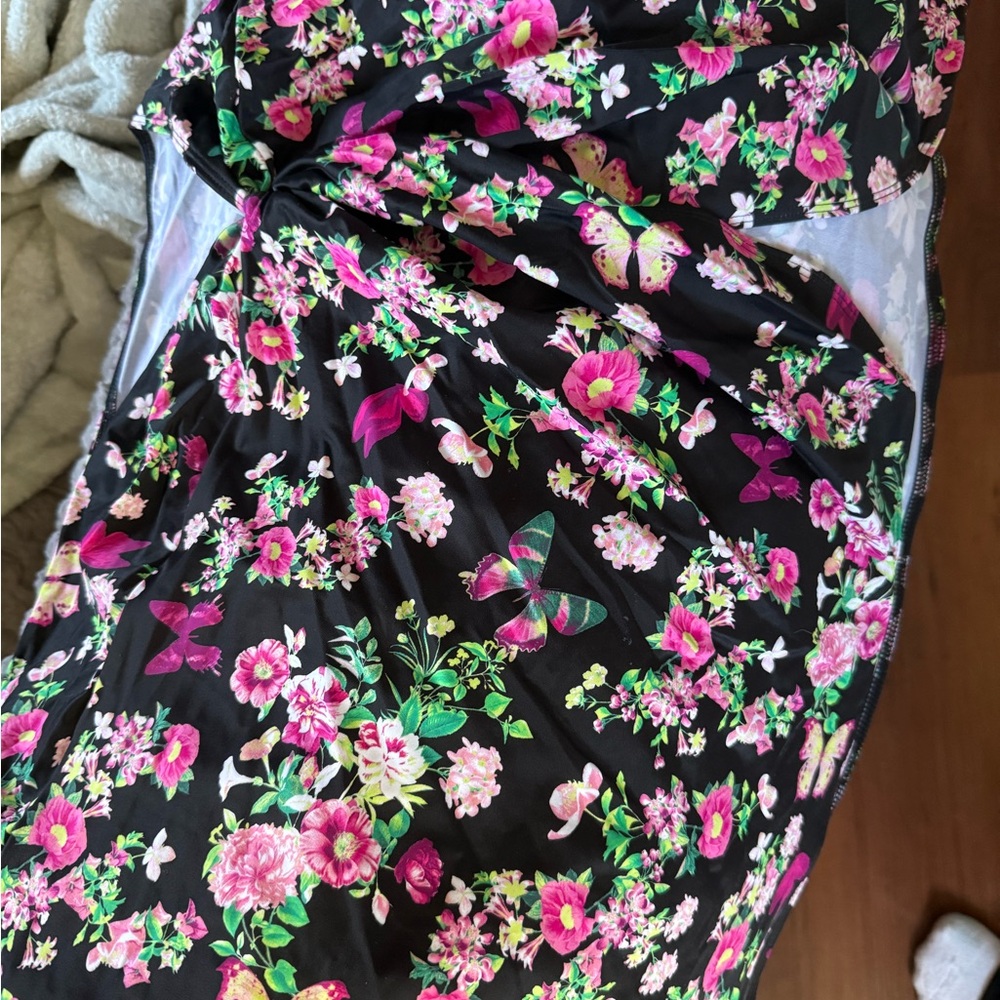 Victoria's Secret Black Floral Swim Coverup